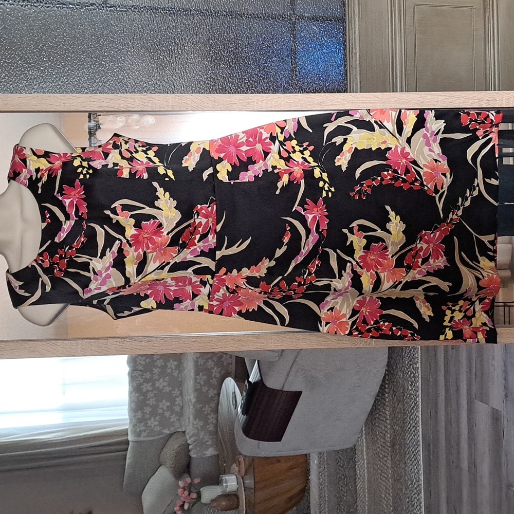 Multi color sleeveless sheath dress size 6